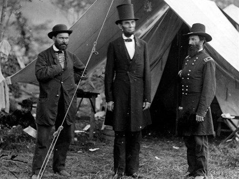 photo of Lincoln, McClellan, Pinkerton at Antietam