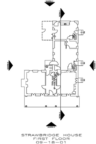 1st Floor Plan Penrose-Strawbridge House