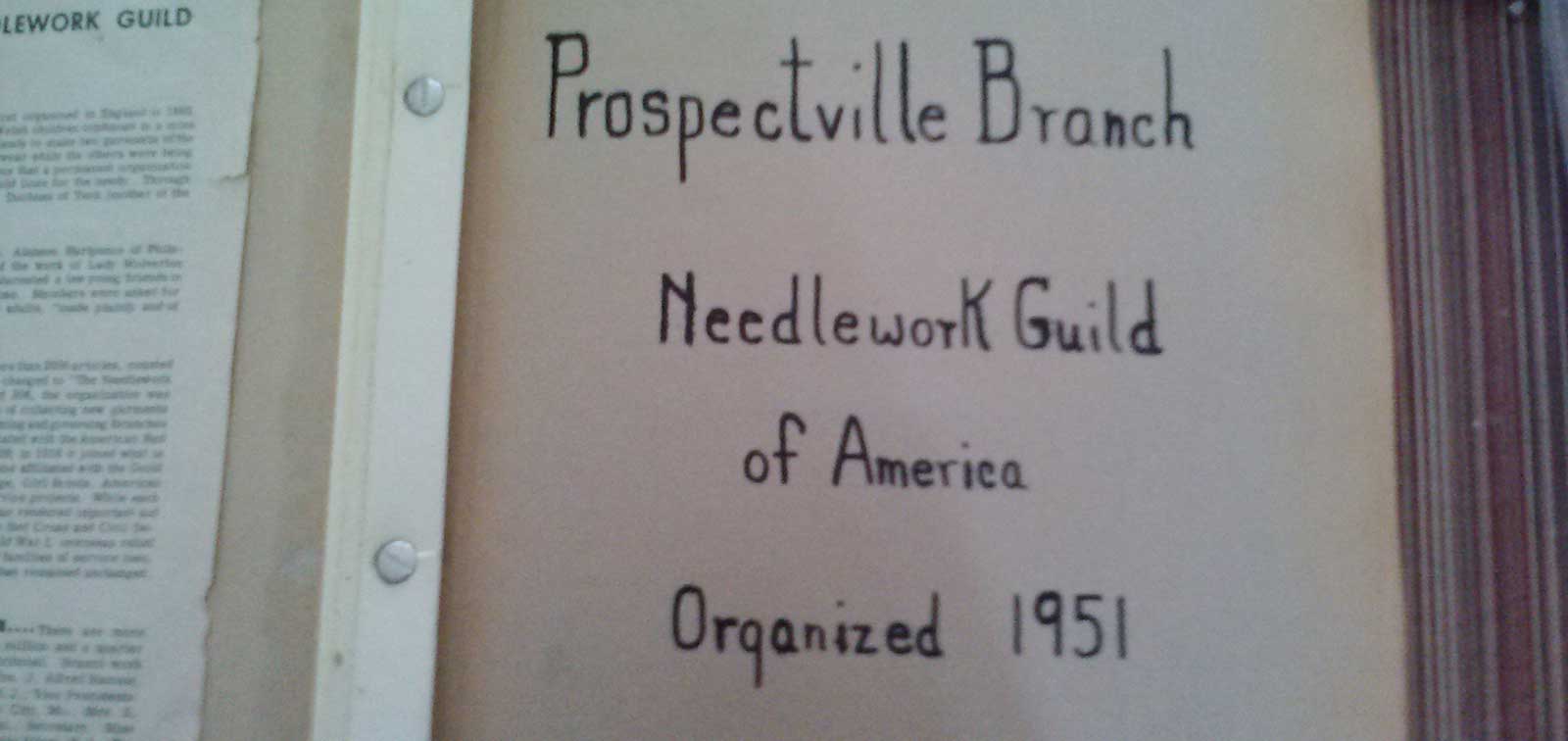 photo handbook from Prospectville Branch Needlework Guild of America