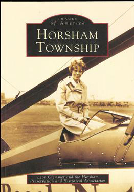 photo of Images of America ~ History of Horsham showing Amelia Earhardt with autogyro with Beechnut written on it